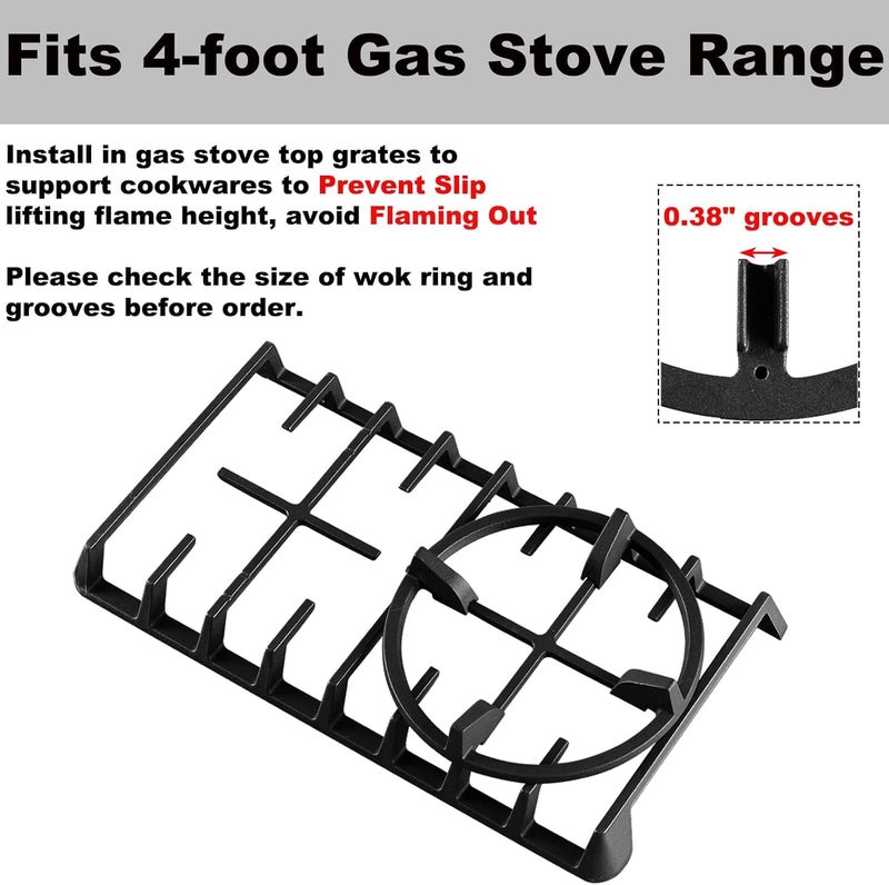 Grillflame Wok Ring, 9 Inch Wok Support Ring Gas Stove Cast Iron Non Slip Gas Stove Top Burner Rings Wok Pan Stand Holder Gas Range Replacement Parts for GE, KitchenAid, Samsung, Whirlpool, Kenmore, Frigidaire - Image 4